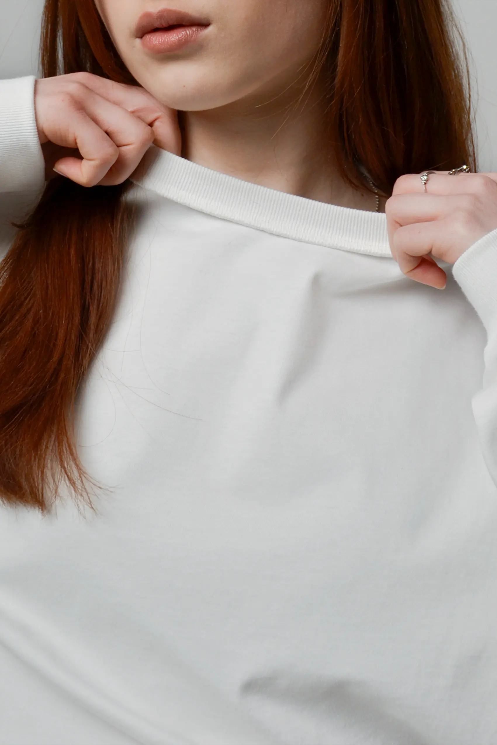 Longsleeve unisex 100% bawełna variant CORE vinyl – off-white