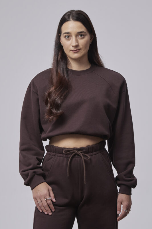 Bluza z poduszkami LUNAR brown na modelce