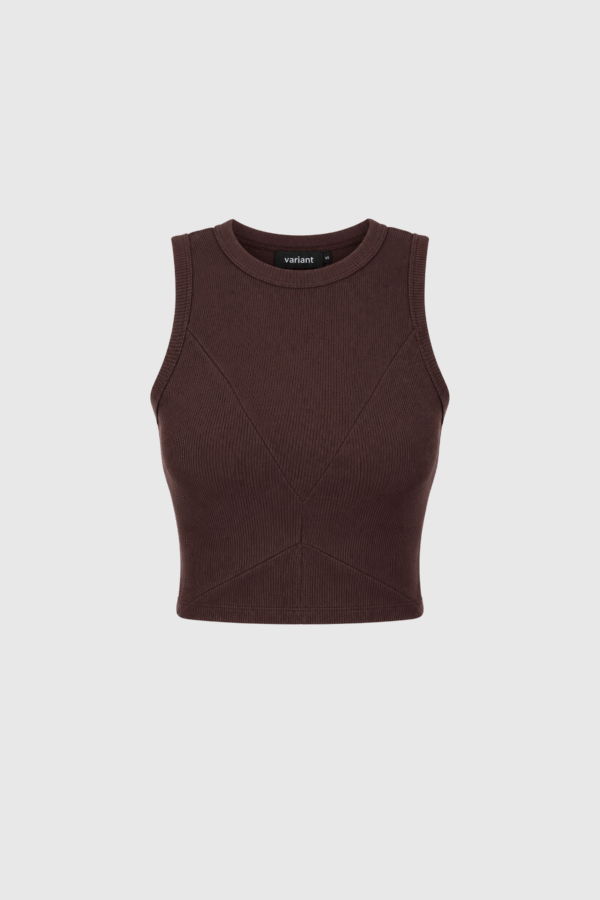 tank top rib damski AXIS brązowy