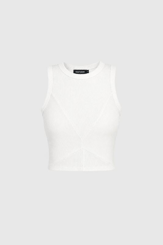 tank top rib damski AXIS biały