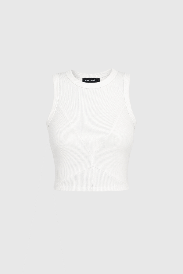 tank top rib damski AXIS biały
