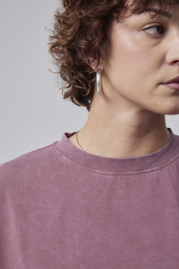 t-shirt boxy FLOW brudny róż sprany